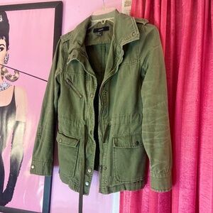 Forever 21 Retro Utility Jacket Army Green Punk 60s/70s Style Women’s Small